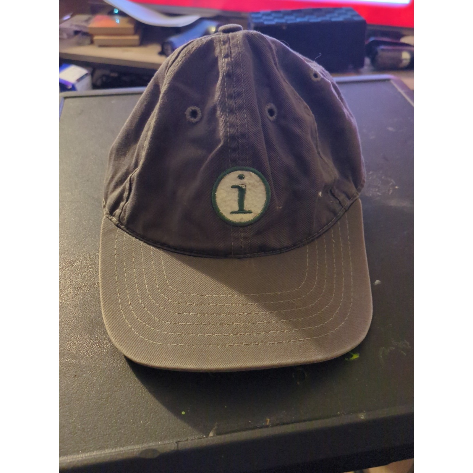 Imagistic Mens Strapback Hat Beige Adjustable Embroidered Logo Port Authority
